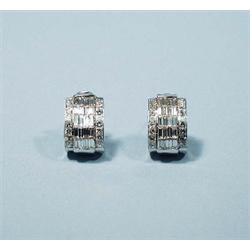 A pair of very good 18 kt. white gold and dia...