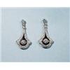 Image 1 : ART DECO - A pair of 18 kt. white gold and di...