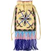 Image 1 : Fine beaded on native tan bag C. 1910-1920's