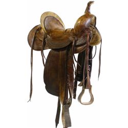 Good early saddle half seat 8 string marked Young