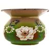 Image 1 : Fine Victorian period spittoon, enamel with floral