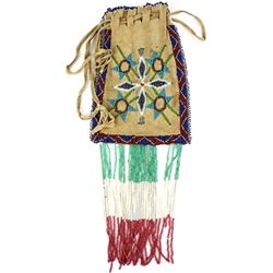 C. 1900 nicely beaded draw string bag