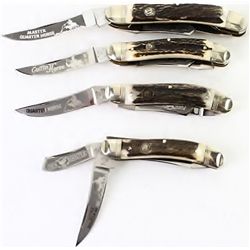 Collection of 4 Bertram hen and rooster knives.