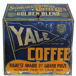 Antique Yale Coffee tin from early dry good store,