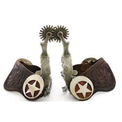 Buermann star steel spurs engraved on outer heel