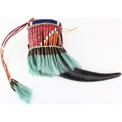 Beaded  Plains buffalo horn