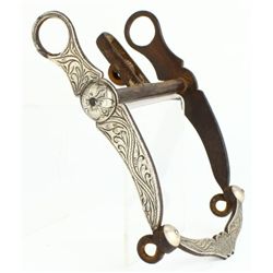 Gutierrez silver engraved half breed bit