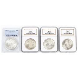 Collection of 4 Morgan Silver Dollars