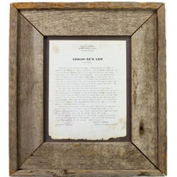 Original Newcastle Wyoming  $100 reward poster