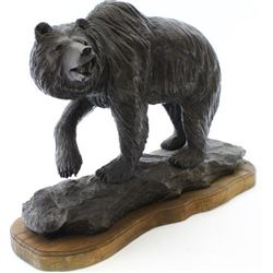 Table top size bronze depicting Grizzly Bear