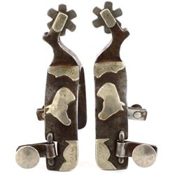 Chuck Bell marked horse head spurs