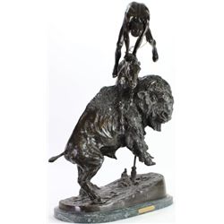 Large buffalo horse bronze originally by Frederick
