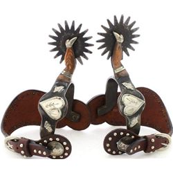 Carl Hall Texas maker spurs single mounted lady