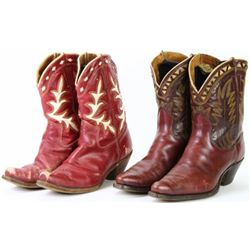 2 pair vintage cowboy boots,