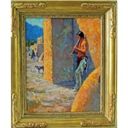 "Flute Song" original oil on canvas by Robert