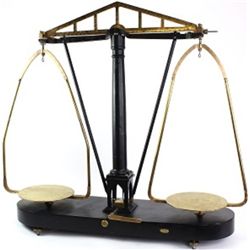 Large double pan gold beam scale