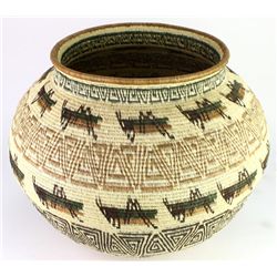 Large beautiful basket tightly woven