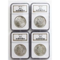 Collection of 4 Morgan Silver Dollars