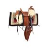 Image 1 : Miniature half scale leather saddle, square skirt,