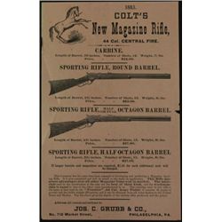 Original 1883 Colt hand bill advertising Colts