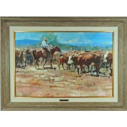"Sortin" original oil by Tom Dorr, noted western