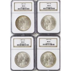 Collection of 4 Morgan Silver Dollars