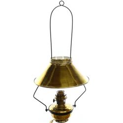 Antique brass hanging saloon style lamp