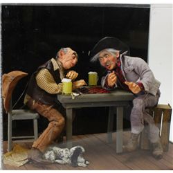 Excellent miniature wood carving "Given Advice"