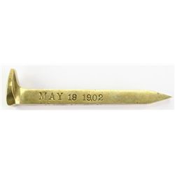 Railroad brass Plated inaugural spike
