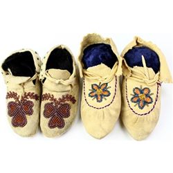 Collection of 2 pair childs moccasins