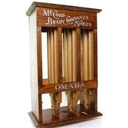 Antique oak counter top display cabinet