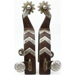 Crockett Rinalde stamped single mount spurs