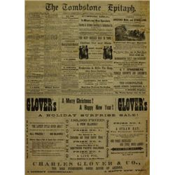 Jan. 1 1882 Tombstone Epitaph Newspaper,