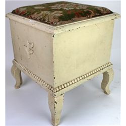 Antique shoeshine kit contained in white painted