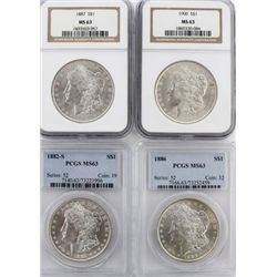Collection of 4 Morgan Silver Dollars