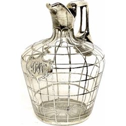 Beautiful antique sterling silver overlay whiskey