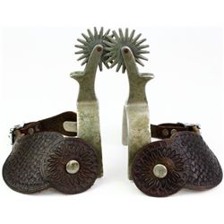 Large pair star steel silver spurs