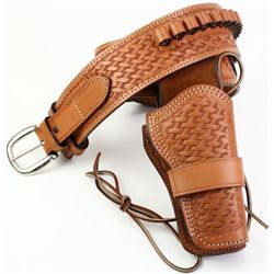 Near new leather buscadero holster rig