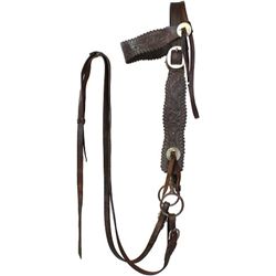 Early fancy floral carved headstall on large half
