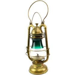 Antique brass railroad signal lantern