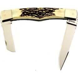 2 blade D Holder pocket knife with genuine