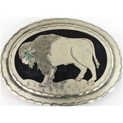Hand made nickel silver belt buckle