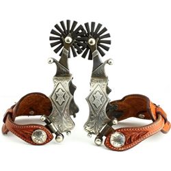L&M double mounted spurs with 2 1/2  chap