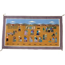 Navajo Magnificent Pictorial textile weaving,