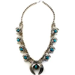 Fine Navajo squash blossom in sterling