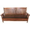 Image 1 : Mission oak couch, seat re upholstered in brown