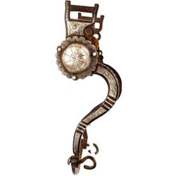 Unmarked silver S shank half breed bit