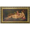 Image 1 : Large oil on canvas of reclining nude