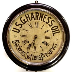 Graham key wind advertising clock for U.S.G.