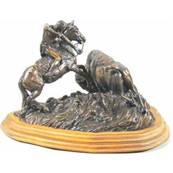 "Brothers of the Arrow" bronze by Ken Bjorge